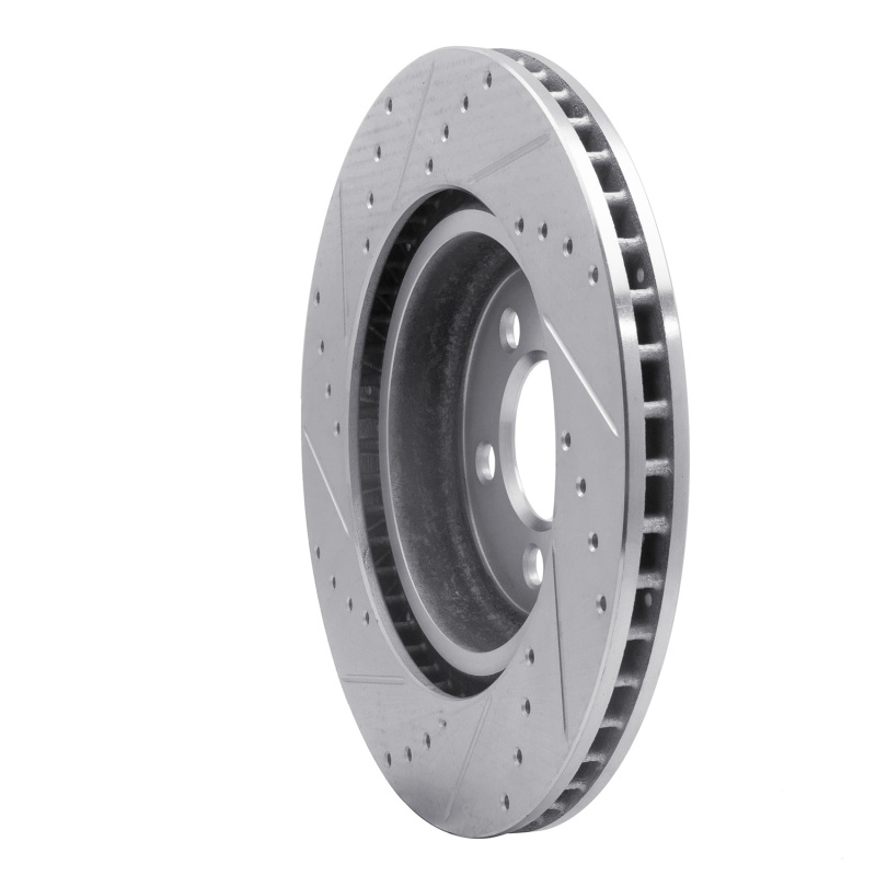 Chrysler 300 Brake Rotor (1) - Front Right - R1 Concepts - Drilled & Slotted - Silver - `05-`23